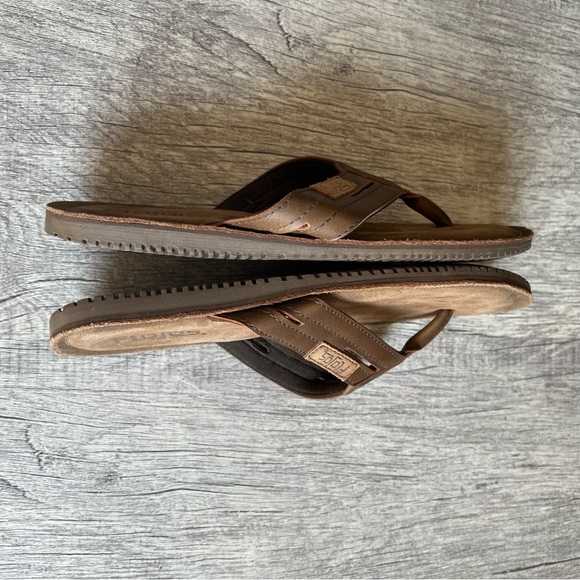 Flojos Size 8 Brown Flip Flop Synthetic Men Shoes